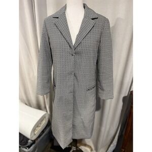 Liviana Conti‎ Women's Coat Size 46 Black And White Made In Italy